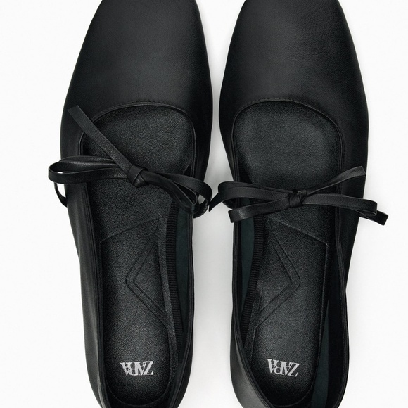 Zara Ballet Flats with Bow Trim Size 6.5 - Picture 7 of 11